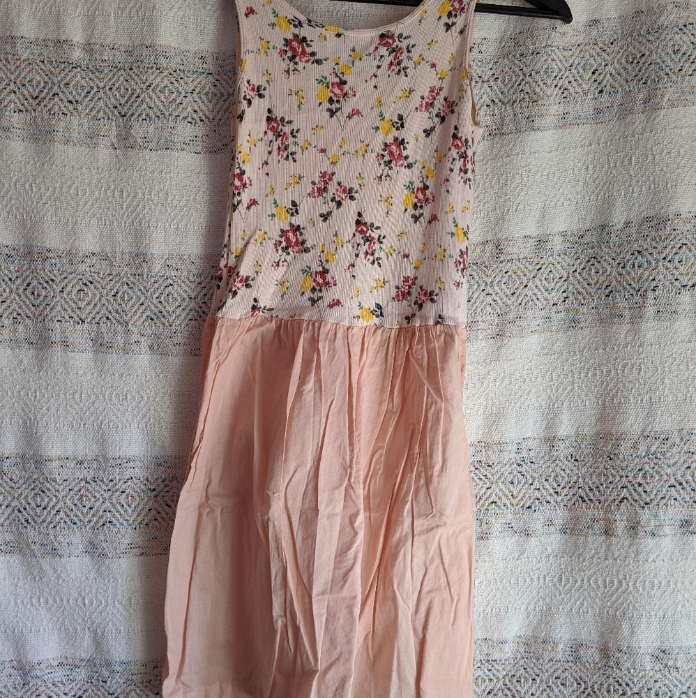 Coral spring floral dress